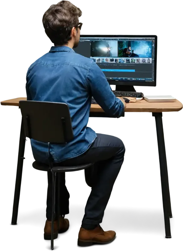 Tecnico al lavoro alla scrivania